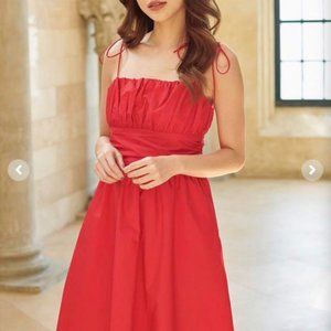 Supergurl Taylor tie-string dress in cranberry red